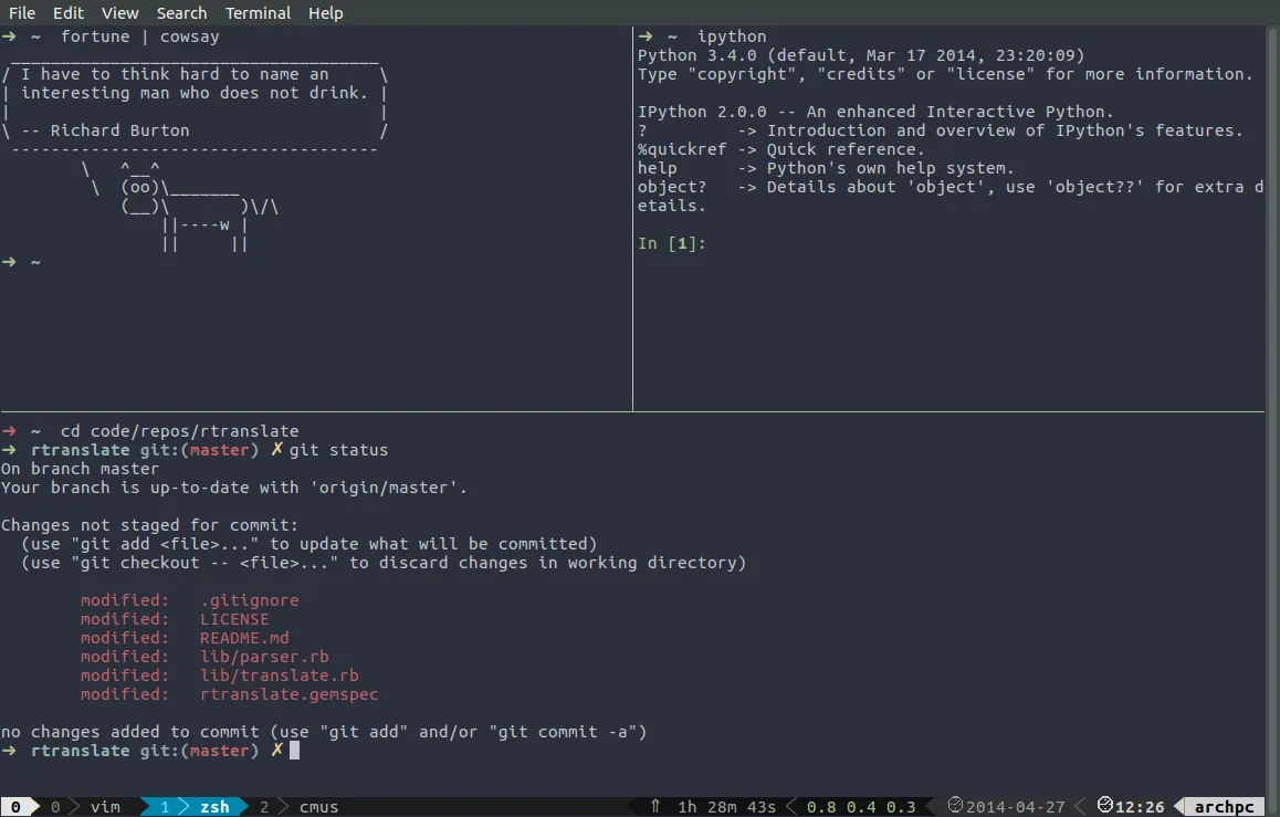 tmux 多窗格终端
